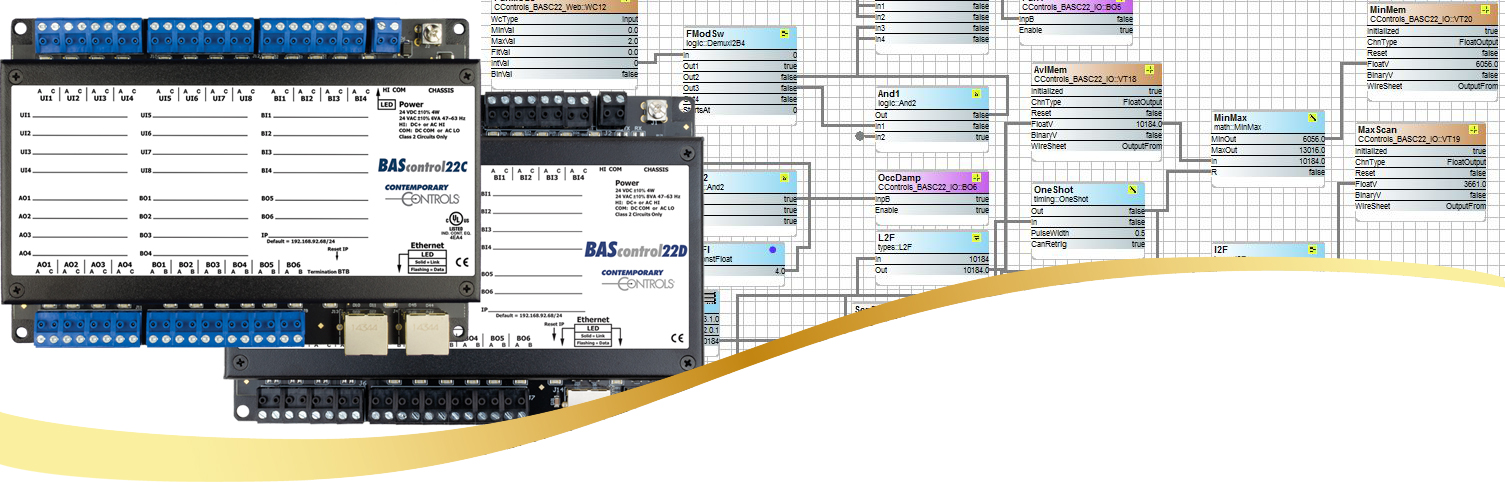 BAScontrol Open Controllers with Sedona Wiresheet